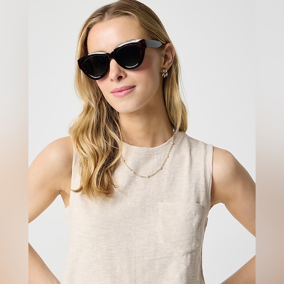 J Crew Fac NWT Girlfriend Pocket Tank Top Size Small in Color Heather Oatmeal - Picture 1 of 11